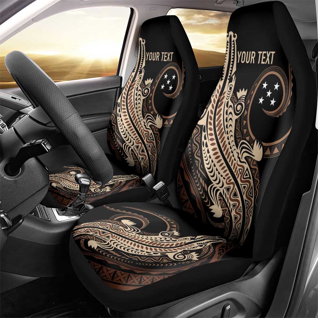 Personalized Solomon Islands Crocodile Car Seat Cover Hapi Isles - Independence Anniversary