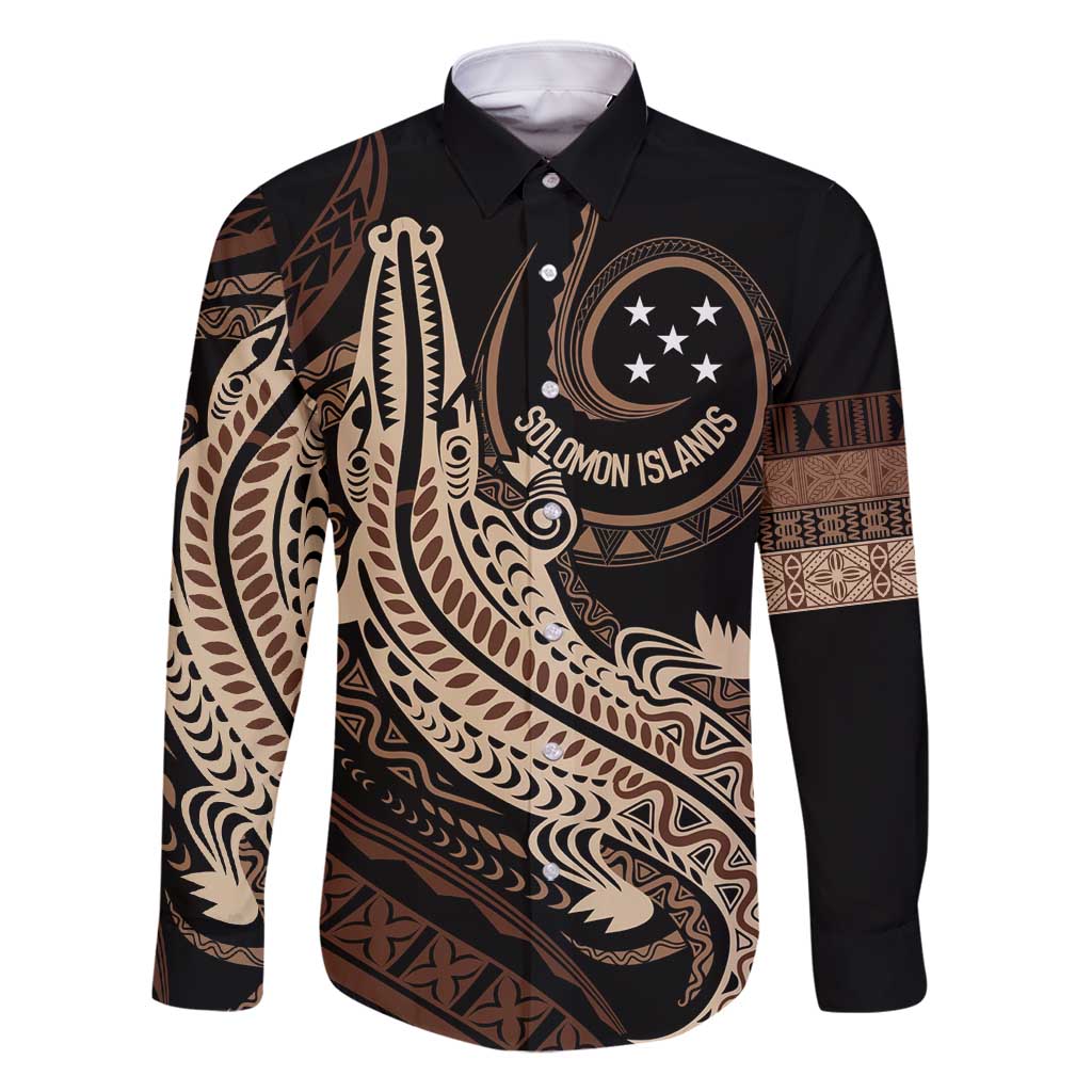 Personalized Solomon Islands Crocodile Family Matching Off Shoulder Maxi Dress and Hawaiian Shirt Hapi Isles - Independence Anniversary