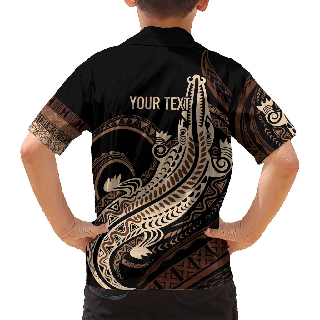 Personalized Solomon Islands Crocodile Family Matching Off Shoulder Short Dress and Hawaiian Shirt Hapi Isles - Independence Anniversary