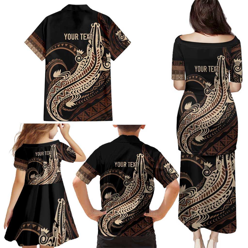 Personalized Solomon Islands Crocodile Family Matching Puletasi and Hawaiian Shirt Hapi Isles - Independence Anniversary