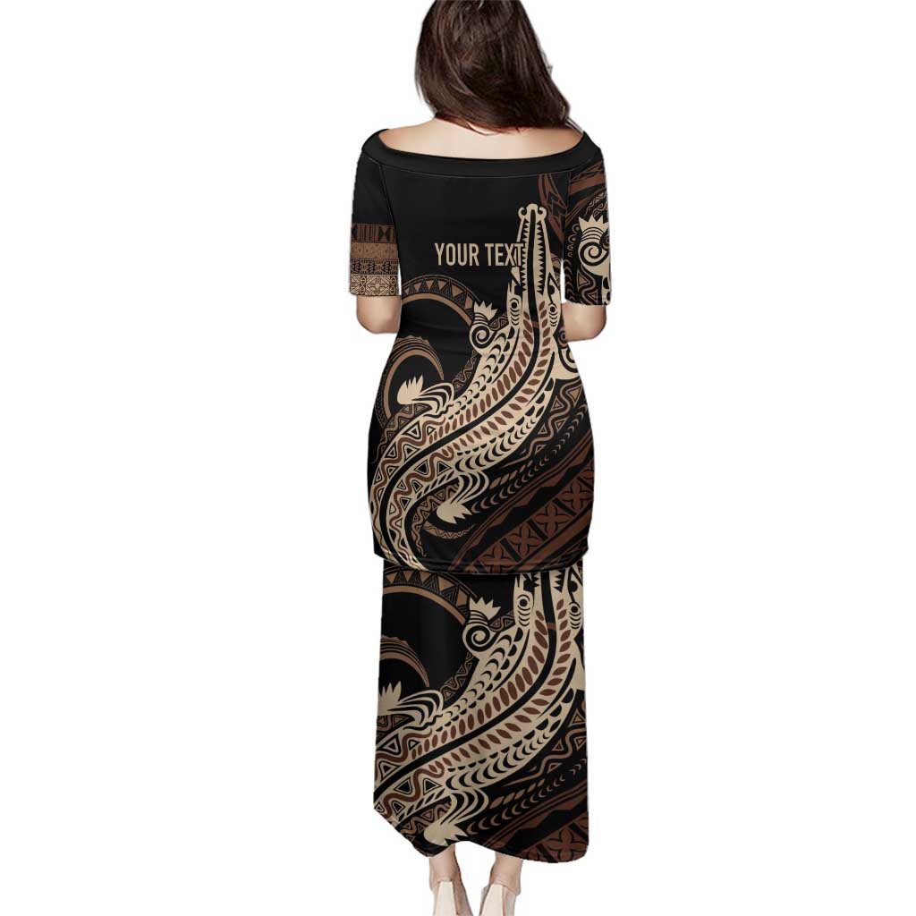 Personalized Solomon Islands Crocodile Family Matching Puletasi and Hawaiian Shirt Hapi Isles - Independence Anniversary