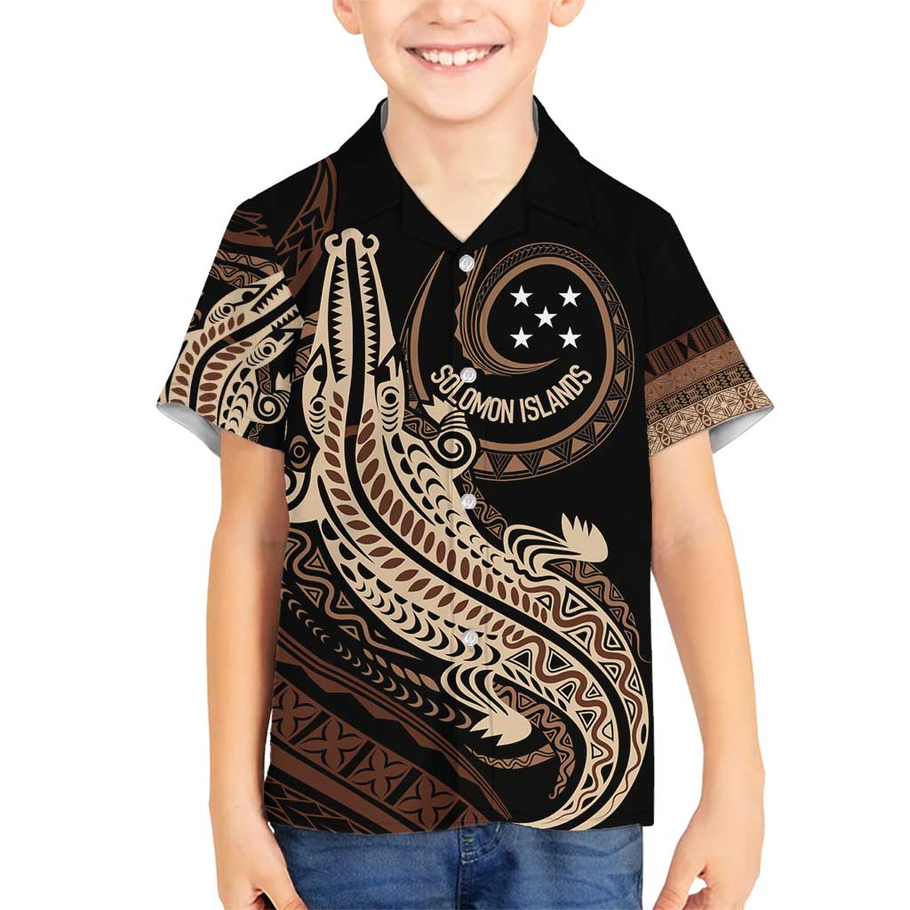 Personalized Solomon Islands Crocodile Family Matching Puletasi and Hawaiian Shirt Hapi Isles - Independence Anniversary