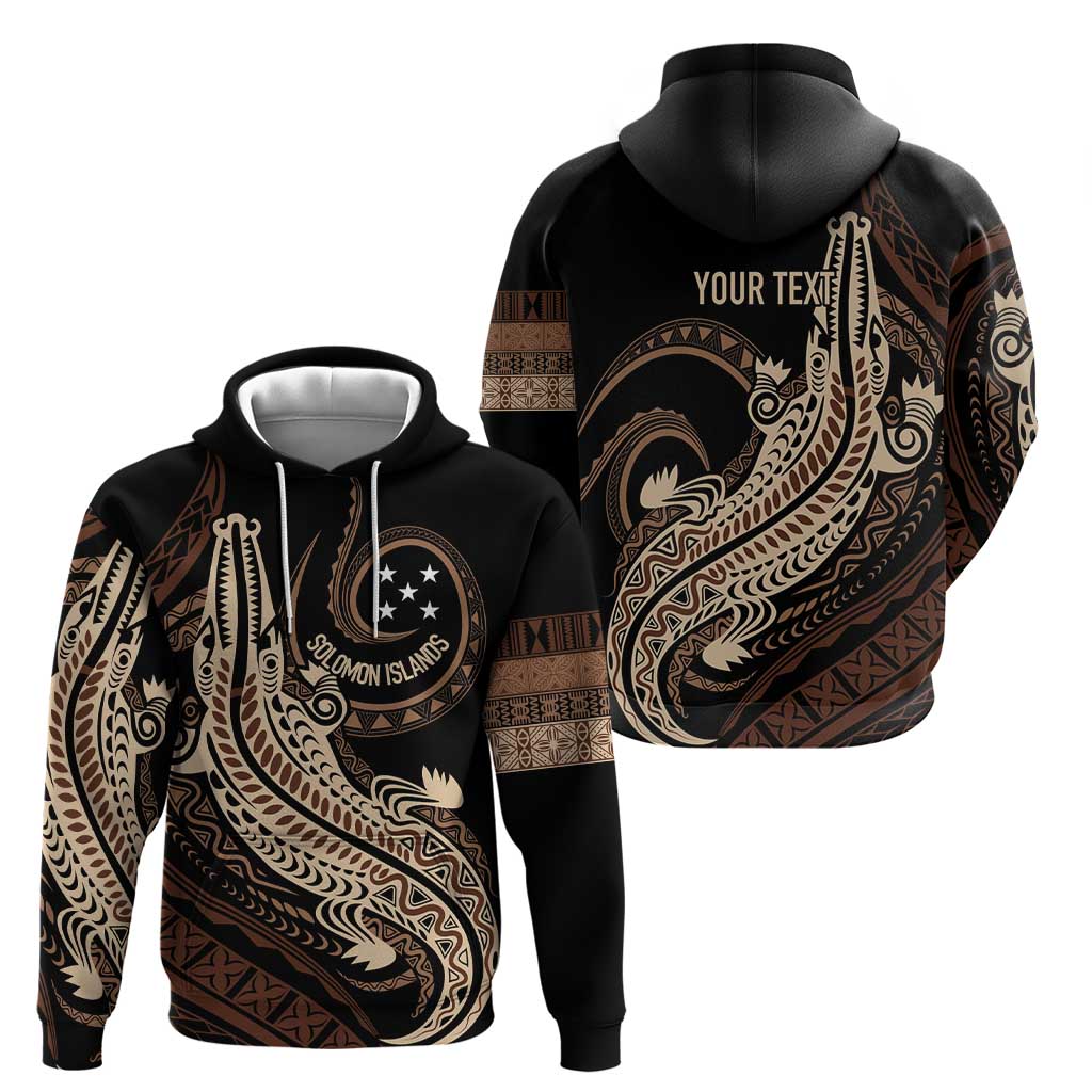 Personalized Solomon Islands Crocodile Hoodie Hapi Isles - Independence Anniversary
