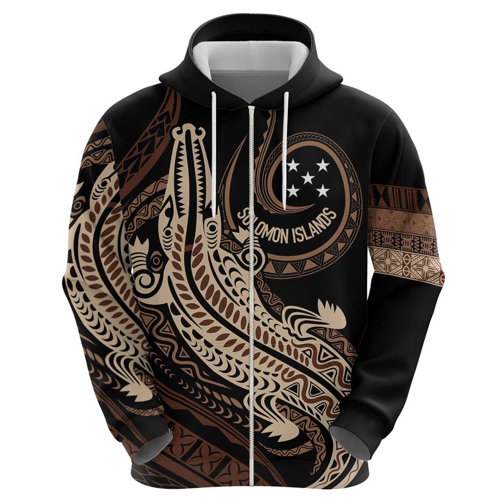 Personalized Solomon Islands Crocodile Hoodie Hapi Isles - Independence Anniversary