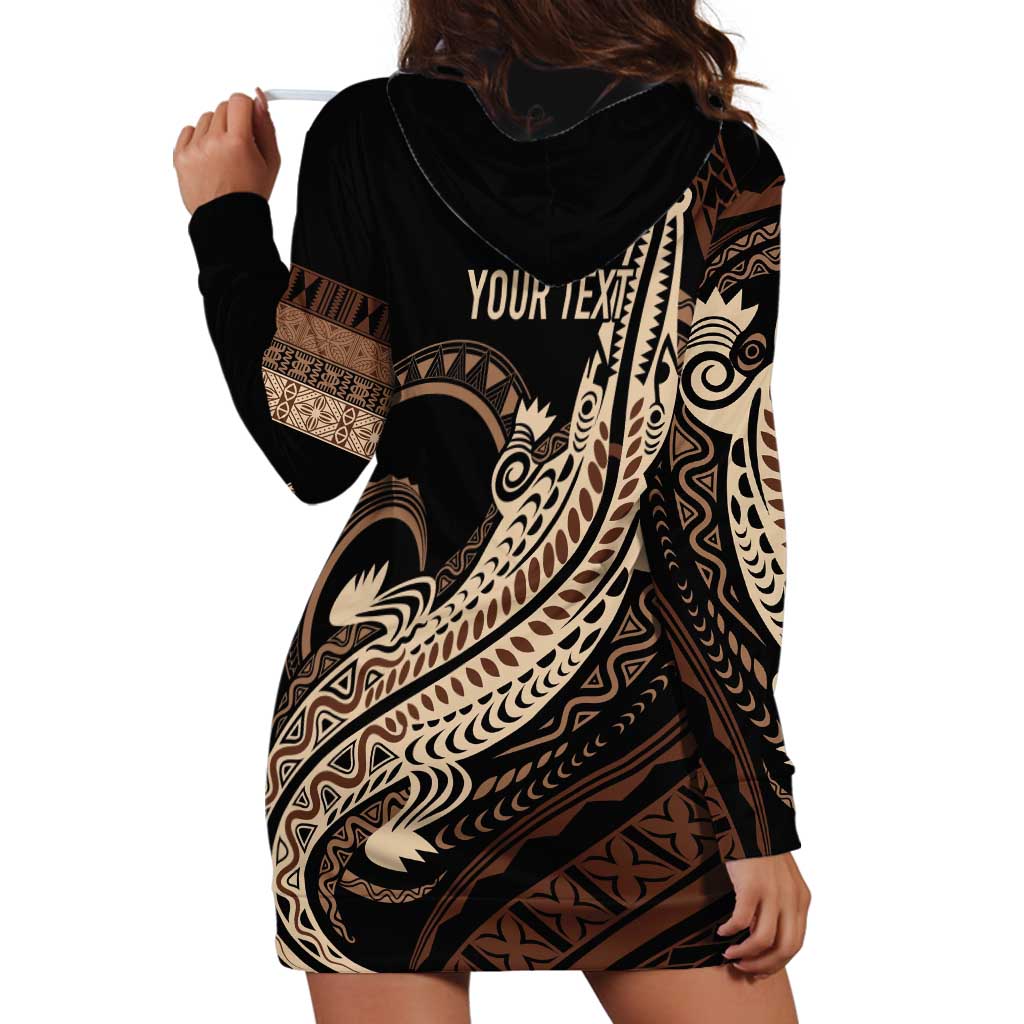 Personalized Solomon Islands Crocodile Hoodie Dress Hapi Isles - Independence Anniversary