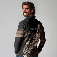 Personalized Solomon Islands Crocodile Long Sleeve Polo Shirt Hapi Isles - Independence Anniversary