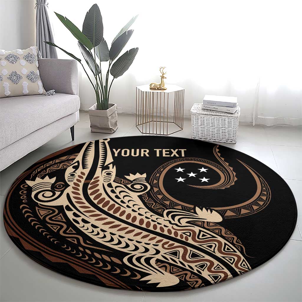 Personalized Solomon Islands Crocodile Round Carpet Hapi Isles - Independence Anniversary
