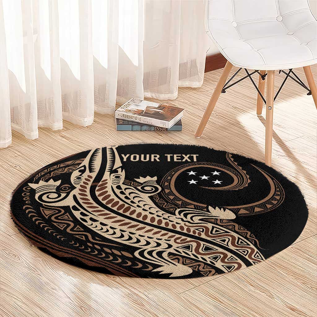 Personalized Solomon Islands Crocodile Round Carpet Hapi Isles - Independence Anniversary