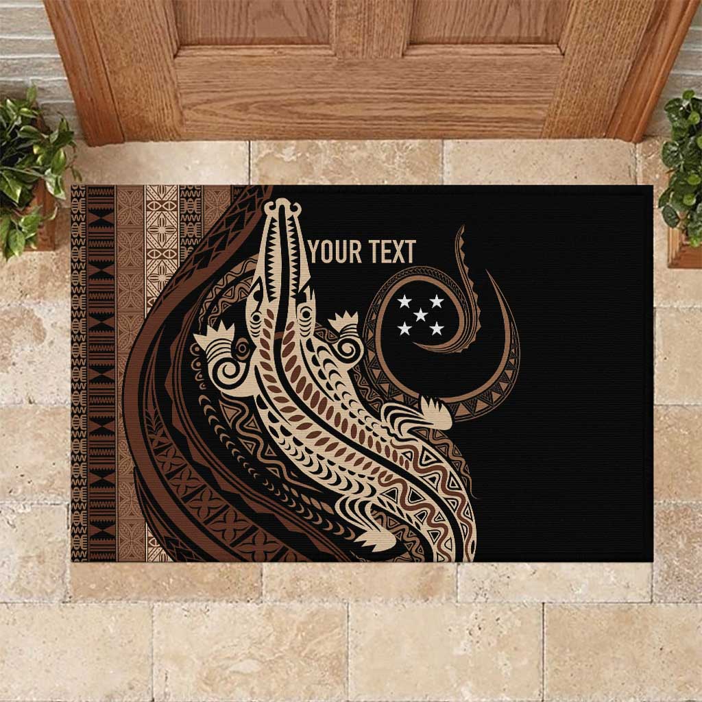Personalized Solomon Islands Crocodile Rubber Doormat Hapi Isles - Independence Anniversary