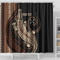 Personalized Solomon Islands Crocodile Shower Curtain Hapi Isles - Independence Anniversary