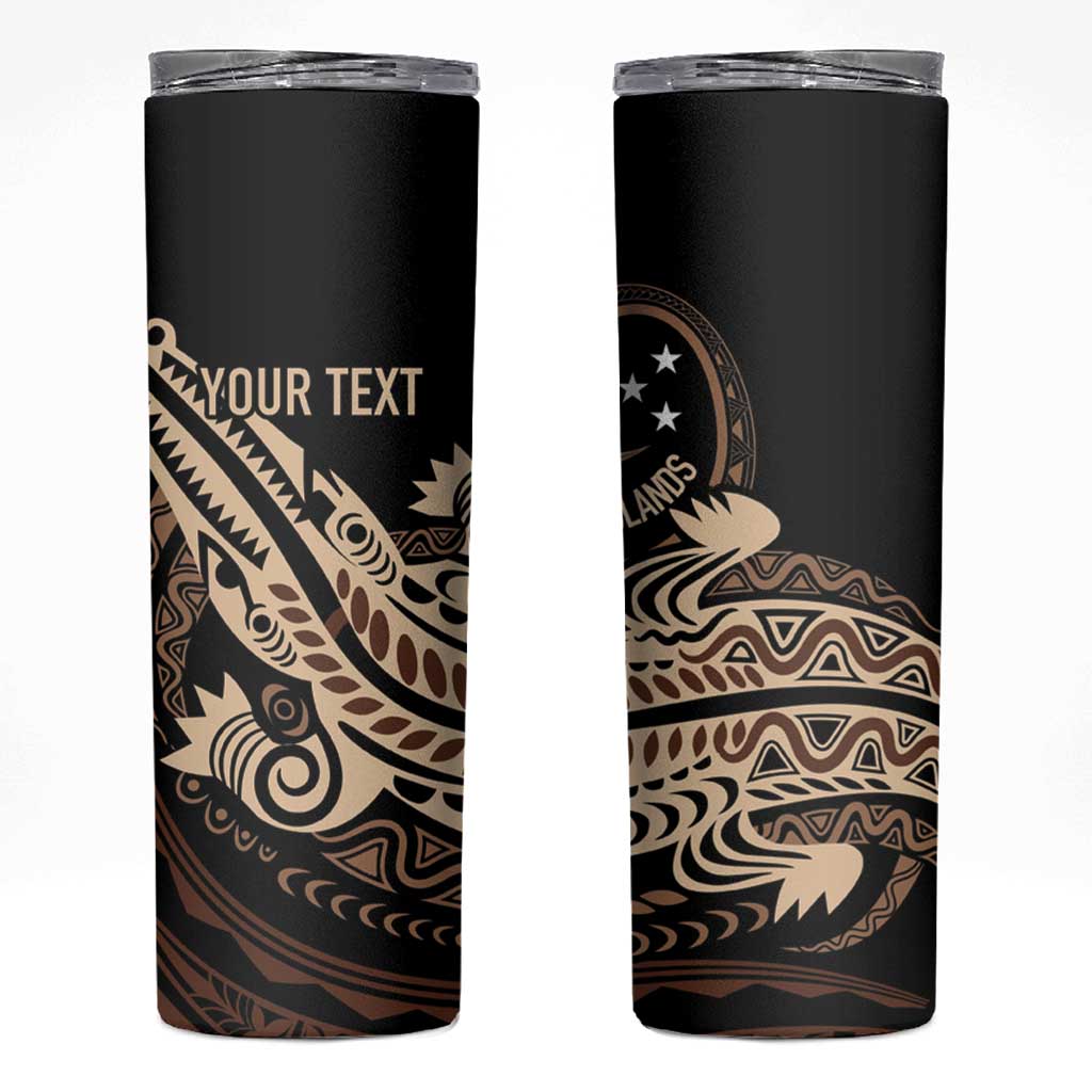 Personalized Solomon Islands Crocodile Skinny Tumbler Hapi Isles - Independence Anniversary