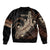Personalized Solomon Islands Crocodile Sleeve Zip Bomber Jacket Hapi Isles - Independence Anniversary