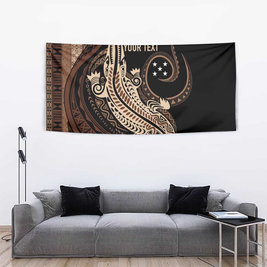 Personalized Solomon Islands Crocodile Tapestry Hapi Isles - Independence Anniversary