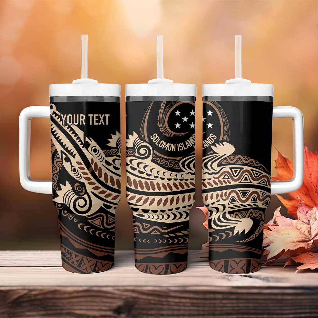 Personalized Solomon Islands Crocodile Tumbler With Handle Hapi Isles - Independence Anniversary