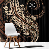 Personalized Solomon Islands Crocodile Window Curtain Hapi Isles - Independence Anniversary