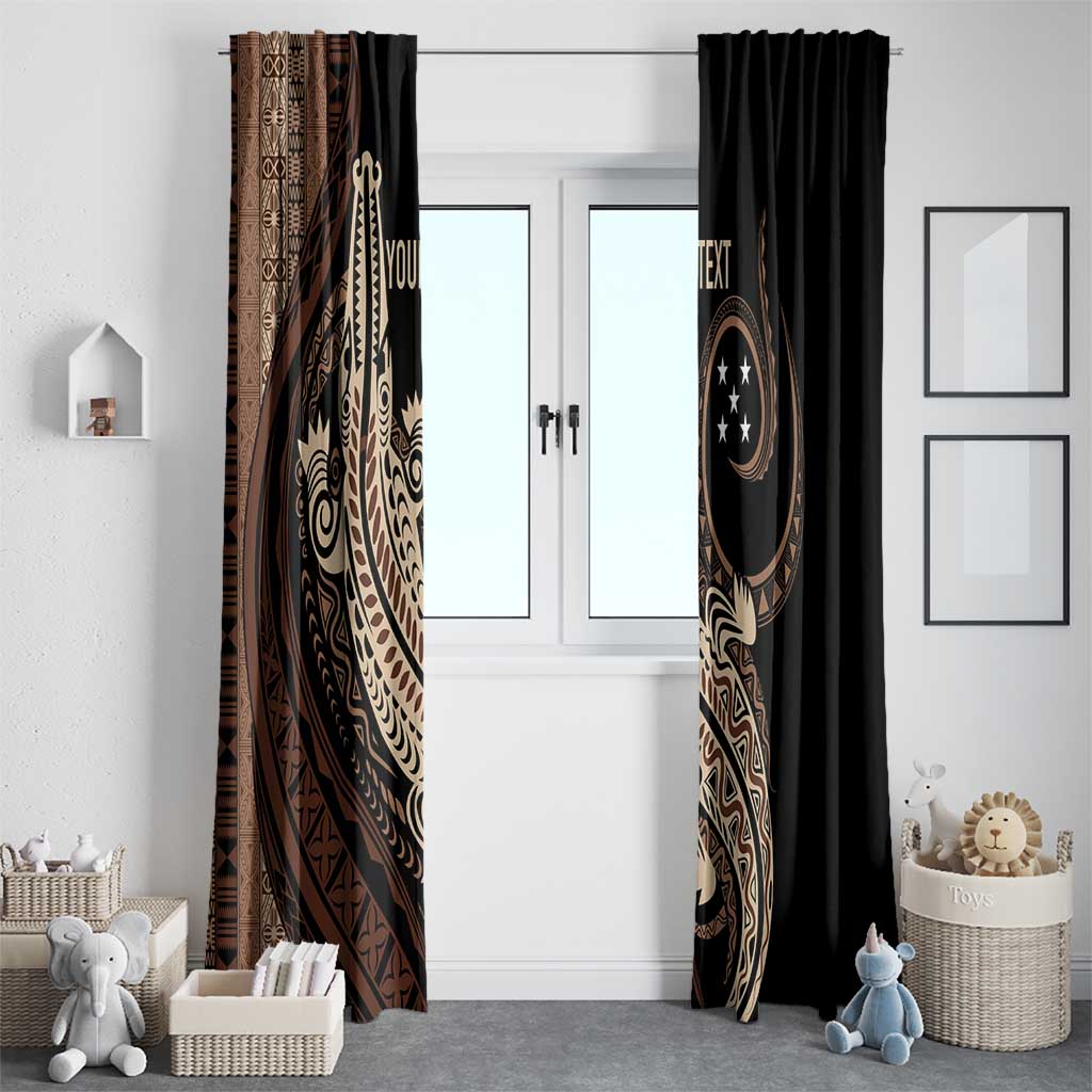Personalized Solomon Islands Crocodile Window Curtain Hapi Isles - Independence Anniversary