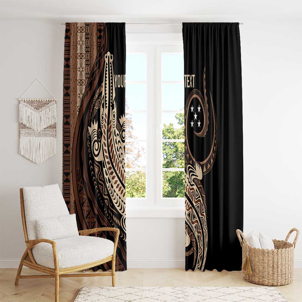Personalized Solomon Islands Crocodile Window Curtain Hapi Isles - Independence Anniversary