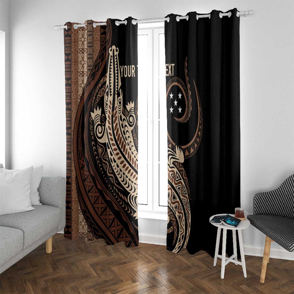 Personalized Solomon Islands Crocodile Window Curtain Hapi Isles - Independence Anniversary