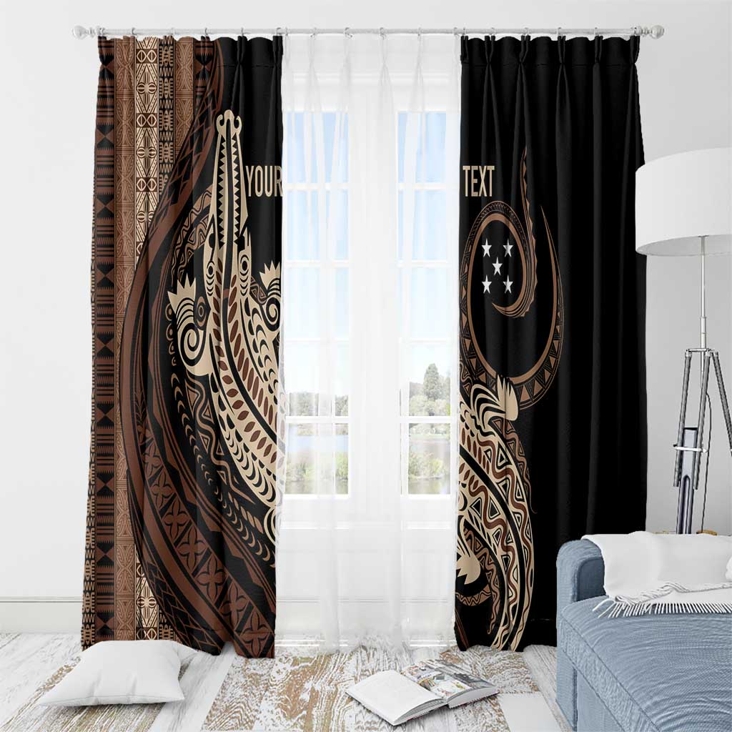 Personalized Solomon Islands Crocodile Window Curtain Hapi Isles - Independence Anniversary
