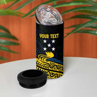 Personalized Solomon Islands Independence Anniversary 4 in 1 Can Cooler Tumbler Crocodile Mix Tapa