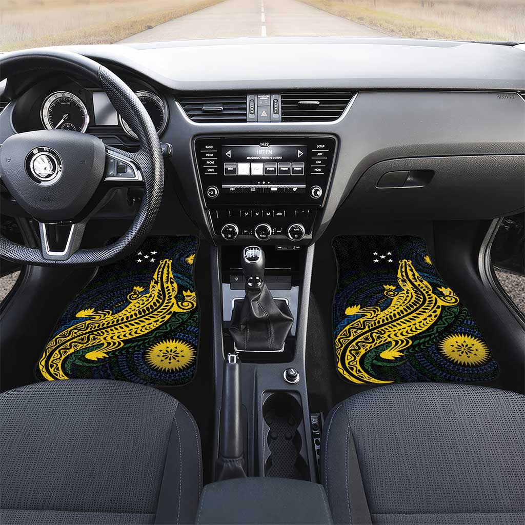 Personalized Solomon Islands Independence Anniversary Car Mats Crocodile Mix Tapa