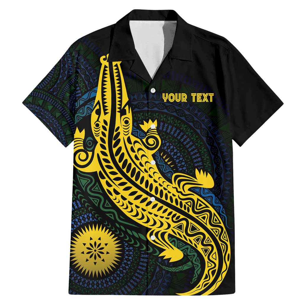 Personalized Solomon Islands Independence Anniversary Family Matching Mermaid Dress and Hawaiian Shirt Crocodile Mix Tapa