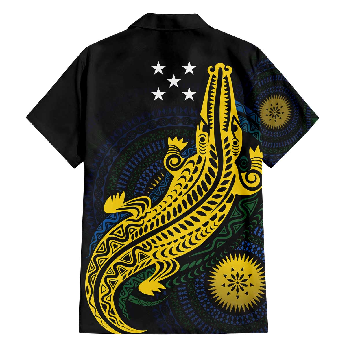 Personalized Solomon Islands Independence Anniversary Family Matching Off The Shoulder Long Sleeve Dress and Hawaiian Shirt Crocodile Mix Tapa LT7 - Polynesian Pride