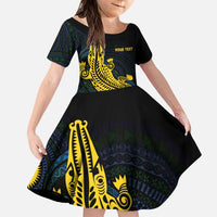 Personalized Solomon Islands Independence Anniversary Family Matching Puletasi and Hawaiian Shirt Crocodile Mix Tapa