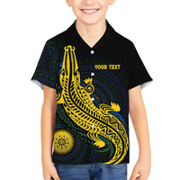 Personalized Solomon Islands Independence Anniversary Hawaiian Shirt Crocodile Mix Tapa