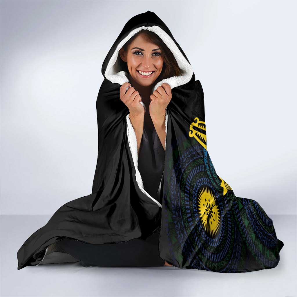 Personalized Solomon Islands Independence Anniversary Hooded Blanket Crocodile Mix Tapa
