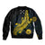Personalized Solomon Islands Independence Anniversary Sleeve Zip Bomber Jacket Crocodile Mix Tapa