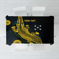 Personalized Solomon Islands Independence Anniversary Tablecloth Crocodile Mix Tapa