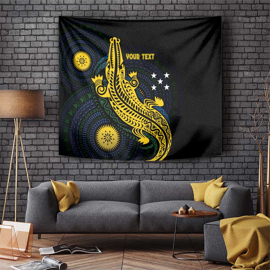 Personalized Solomon Islands Independence Anniversary Tapestry Crocodile Mix Tapa