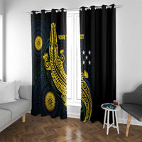 Personalized Solomon Islands Independence Anniversary Window Curtain Crocodile Mix Tapa