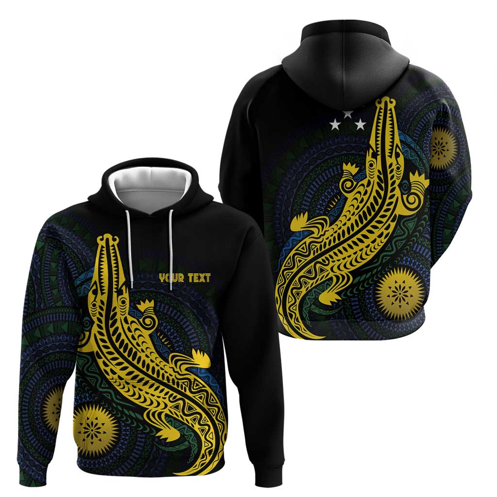 Personalized Solomon Islands Independence Anniversary Zip Hoodie Crocodile Mix Tapa