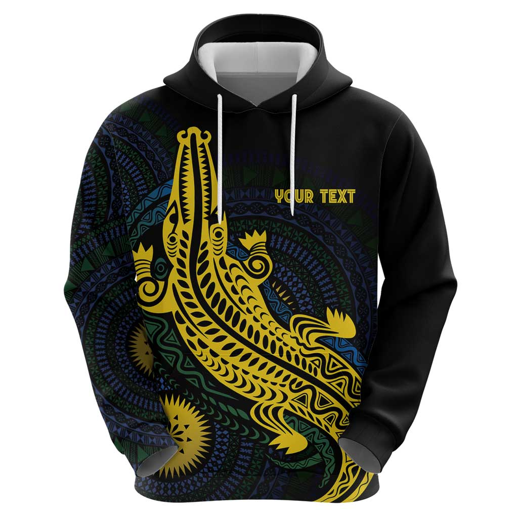 Personalized Solomon Islands Independence Anniversary Zip Hoodie Crocodile Mix Tapa