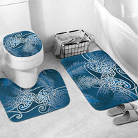 Aotearoa Maori Koru Curves Bathroom Set Silver Ferns - Navy Blue