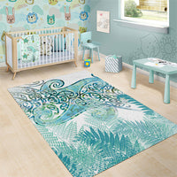 Aotearoa Maori Koru Curves Area Rug Mossy Paua Shell