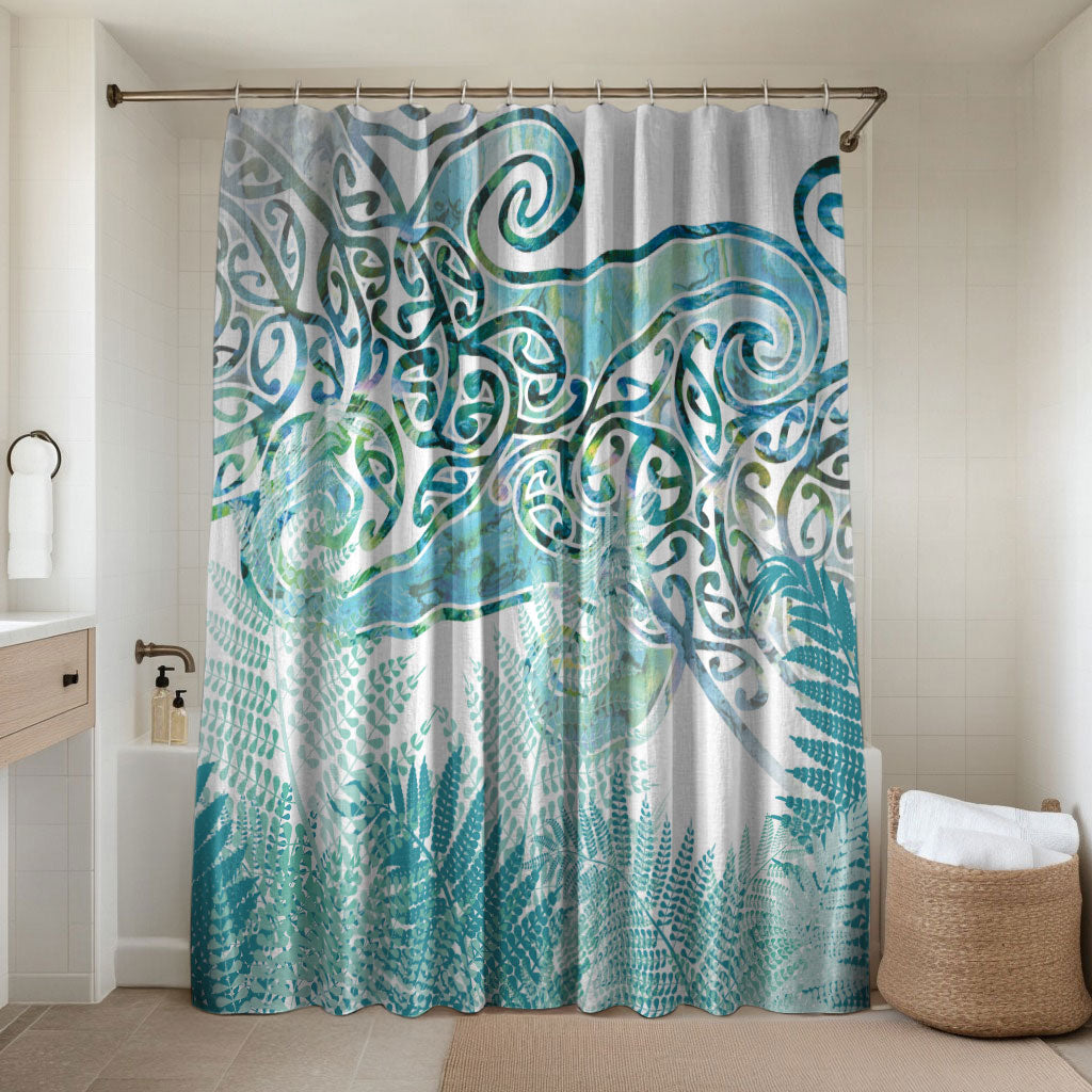 Aotearoa Maori Koru Curves Bathroom Set Mossy Paua Shell