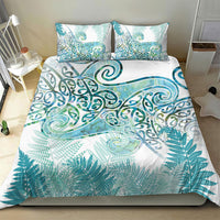 Aotearoa Maori Koru Curves Bedding Set Mossy Paua Shell