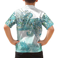 Aotearoa Maori Koru Curves Family Matching Mermaid Dress and Hawaiian Shirt Mossy Paua Shell LT7 - Polynesian Pride