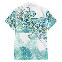 Aotearoa Maori Koru Curves Family Matching Short Sleeve Bodycon Dress and Hawaiian Shirt Mossy Paua Shell LT7 - Polynesian Pride