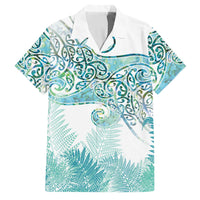 Aotearoa Maori Koru Curves Family Matching Summer Maxi Dress and Hawaiian Shirt Mossy Paua Shell