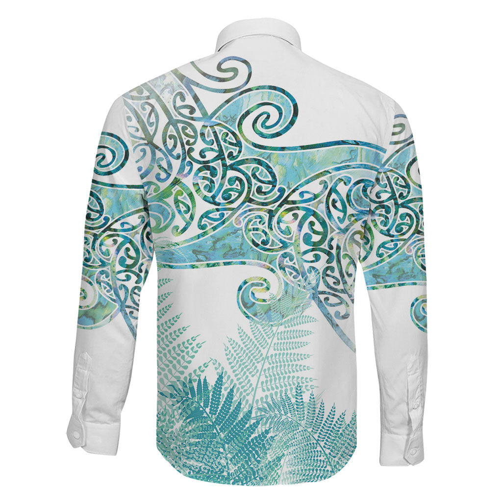 Aotearoa Maori Koru Curves Family Matching Summer Maxi Dress and Hawaiian Shirt Mossy Paua Shell