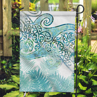 Aotearoa Maori Koru Curves Garden Flag Mossy Paua Shell