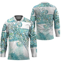 Aotearoa Maori Koru Curves Hockey Jersey Mossy Paua Shell
