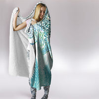 Aotearoa Maori Koru Curves Hooded Blanket Mossy Paua Shell