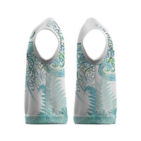 Aotearoa Maori Koru Curves Christmas Knitted V-Neck Vest Mossy Paua Shell LT7 - Polynesian Pride