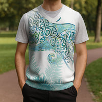 Aotearoa Maori Koru Curves Christmas Knitted V-Neck Vest Mossy Paua Shell LT7 - Polynesian Pride