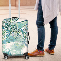 Aotearoa Maori Koru Curves Luggage Cover Mossy Paua Shell
